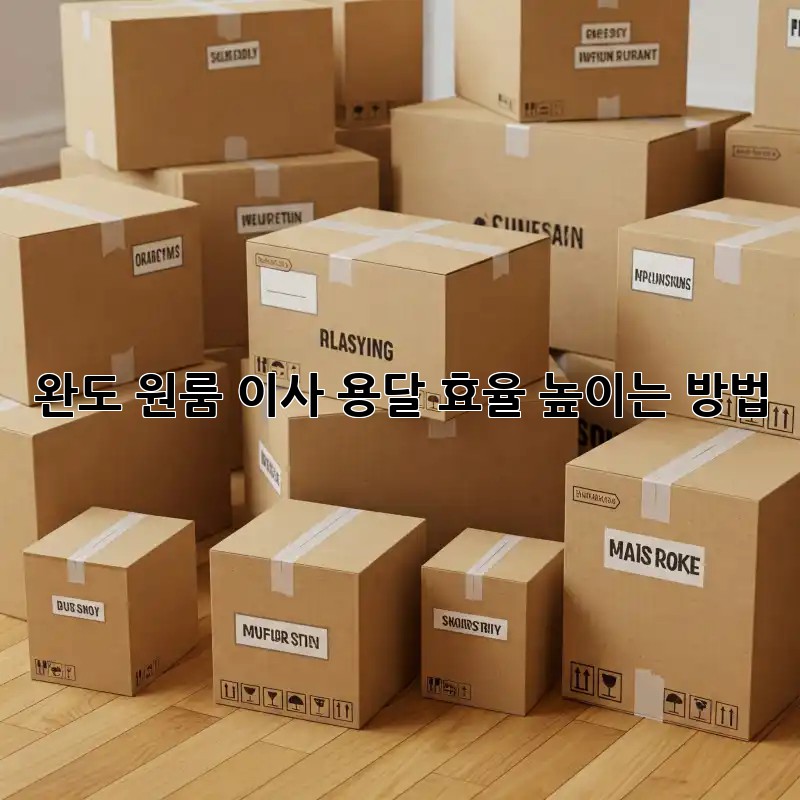 완도 원룸 이사, 용달 효율 높이는 방법